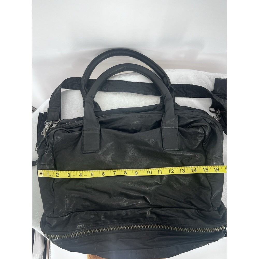 Yvonne Kone Black Leather Large Carryall Satchel 2 Compartment Shoulder Bag - Picture 11 of 16